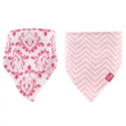 Hudson Baby Infant Girl Cotton Bandana Bibs 2pk, Ikat, One Size