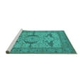 thumbnail image 2 of Ahgly Company Machine Washable Indoor Rectangle Oriental Turquoise Blue Industrial Area Rugs, 8' x 10', 2 of 4