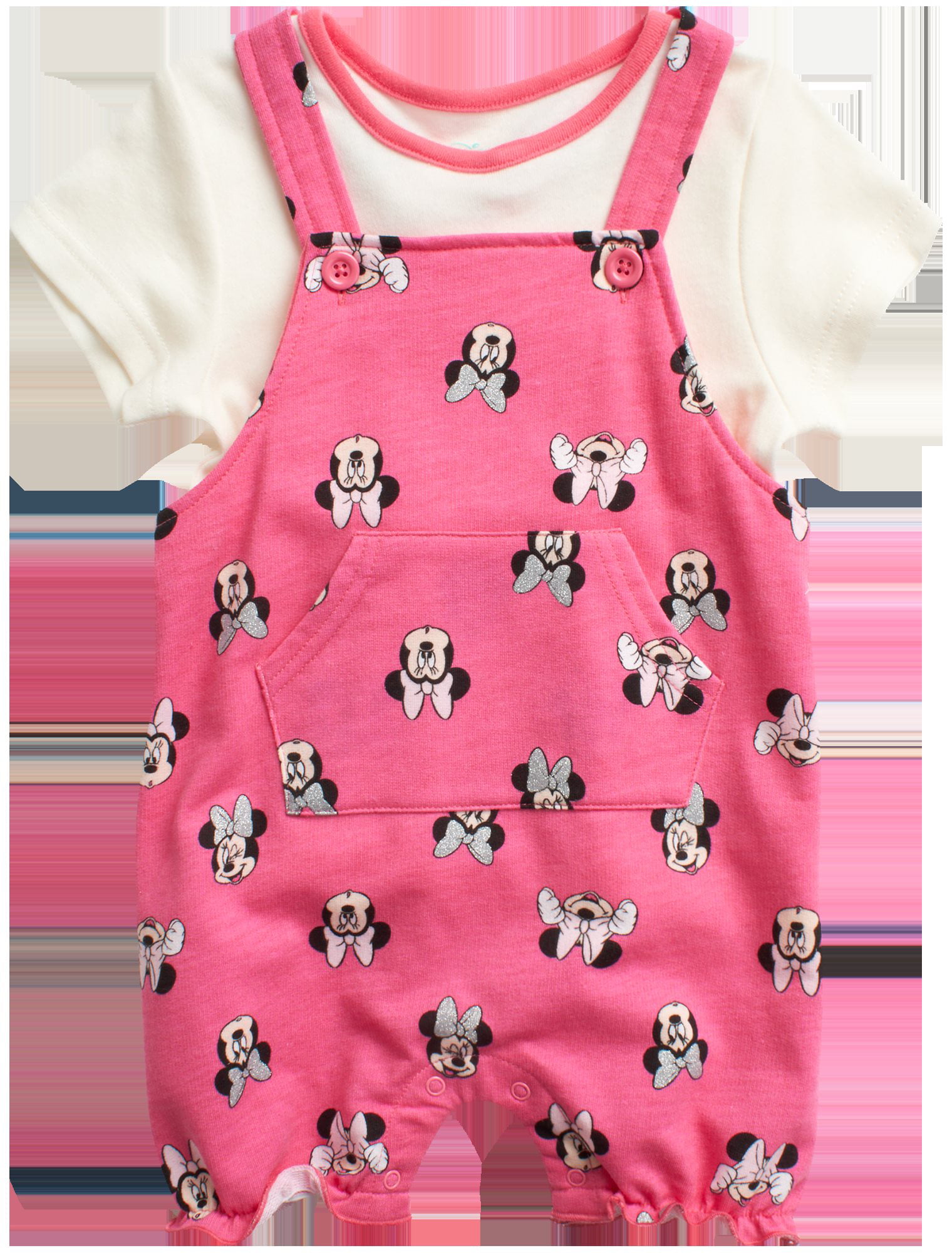 scheerapparaat Vervolgen opgraven Disney Baby Girls' Minnie Mouse Overall Romper Set - 2 Piece Shortalls and  T-Shirt (0-9M) - Walmart.com