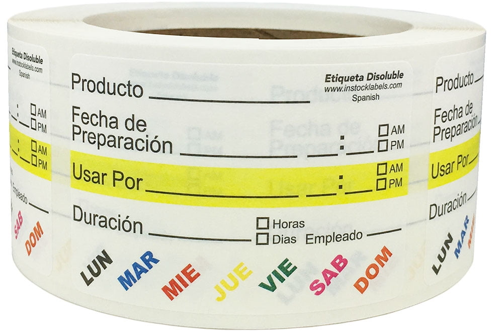 Dissolvable Food Rotation Prep Labels2 x 3" Inch500 Pack 
