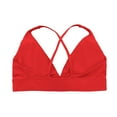 REYYOISKA Deep V Neck Sports Bras For Women Strap Padded Bra Sexy
