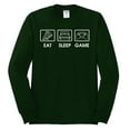 thumbnail image 2 of Eat Sleep Game Video Gamer Gift Fan Pop Culture Mens Long Sleeve Shirt, Forest Green, Small, 2 of 3