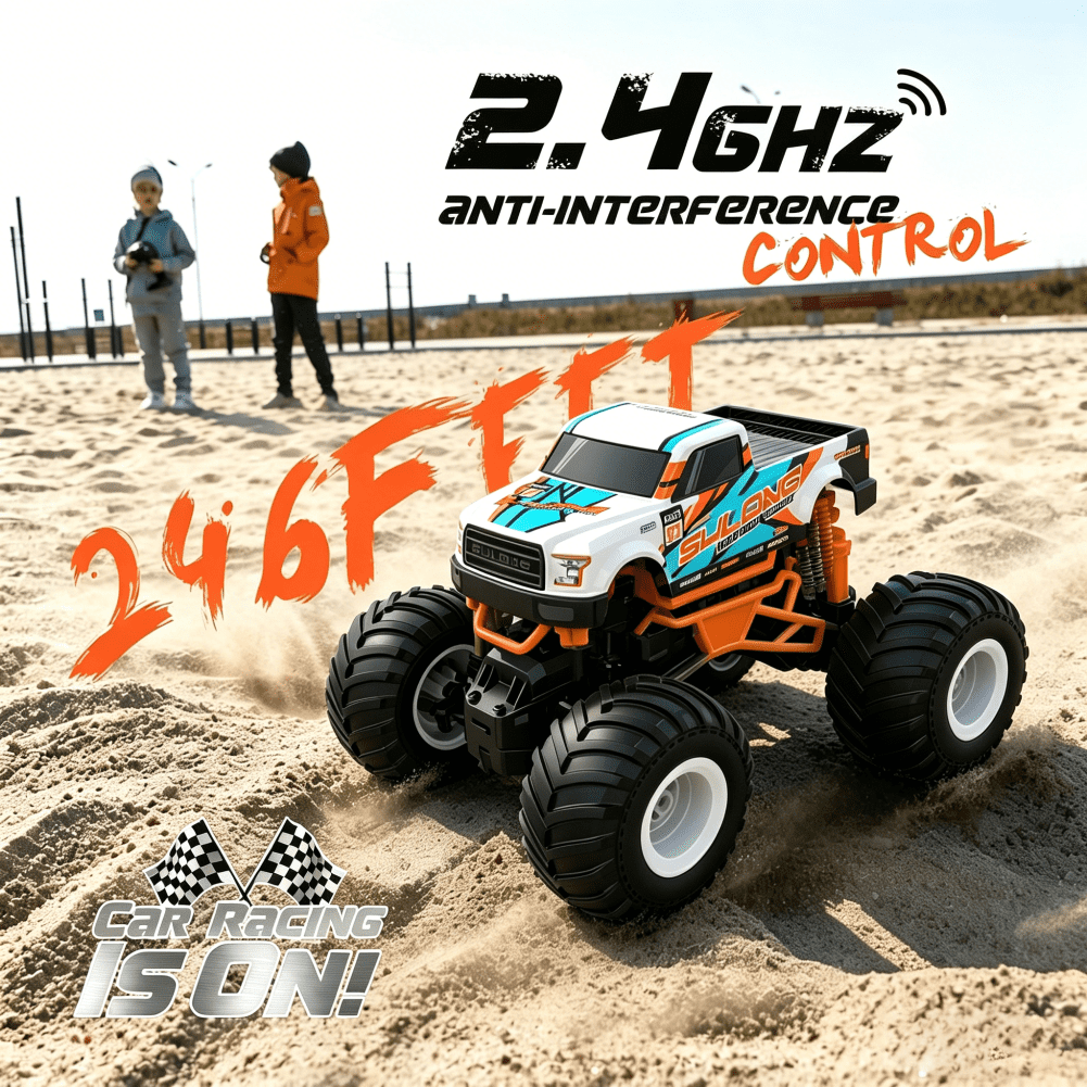 HNH 1:16 Remote Control Car, Off Road RC Monster Truck, 2.4GHz 20 Km/h Fast All Terrain RC Cars for Boys Girls Ages 4-12, Cool Gift Toy for Kids