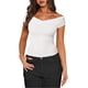 thumbnail image 4 of Camisas casuales de verano 2024 de las mujeres de manga corta con cuello en V acanalado Slim Fit Y2K camiseta Tops, 4 of 5