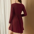 thumbnail image 5 of Purcolt Women's Maternity Mini Dress Casual Long Sleeve Crew Neck Button Flared Dresses Spring Summer Loose Fit Pregnancy Dresses, 5 of 6