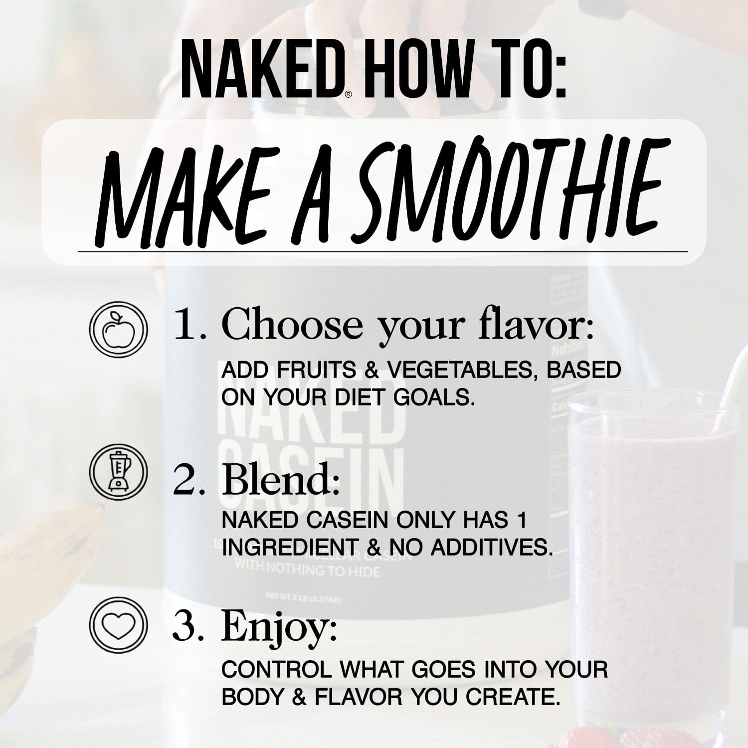 Naked CASEIN - 5LB 100% Micellar Casein Protein Powder from small dairy Farms - Bulk, GMO-Free, Gluten Free, Soy Free