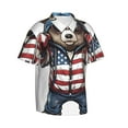 thumbnail image 2 of Balery Patriotic Boxing Bear Art Print Men's Hawaiian Shirts Short Sleeve Beach Shirt Relaxed Fit Vacation Button Down Shirts-XX-Large, 2 of 9