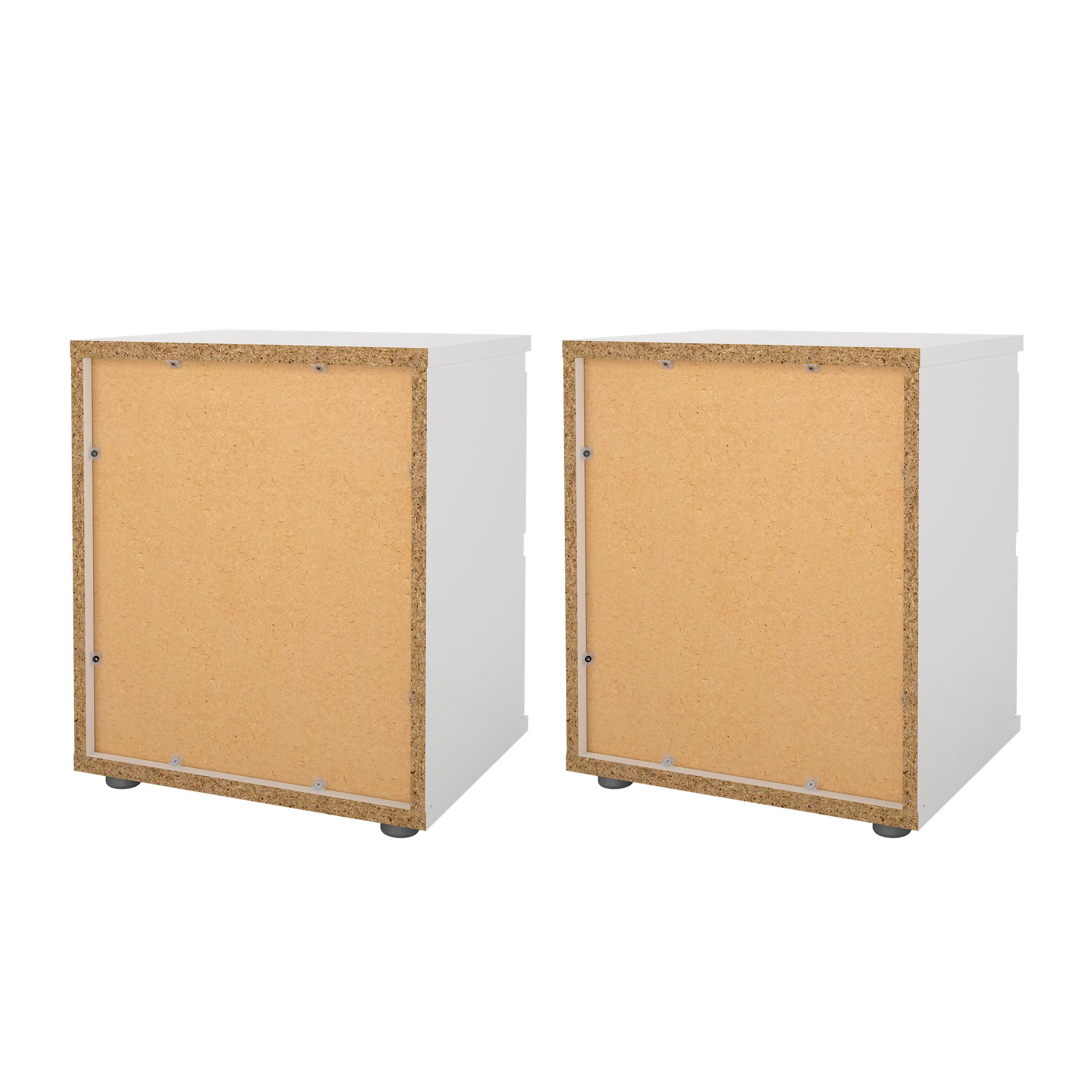Tvilum Aurora 2 Drawer White Nightstand - Set of 2