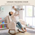 thumbnail image 4 of Nursery Rocking Chair, Nursing Rocking Chair for Living Room, Indoor Modern Glider Rocker Chair w/Pillow, High Back Padded Seat Side Armchair（Sand）, 4 of 8