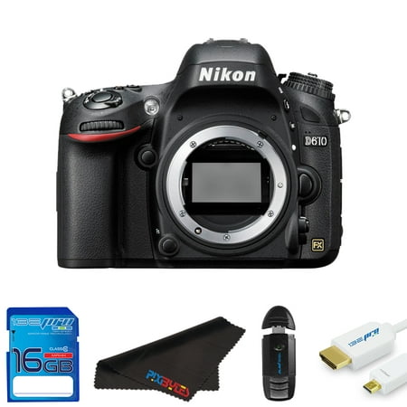 Nikon D610 DSLR Camera (Body Only) + Pixi Starter Bundle (Nikon D610 Best Price Usa)