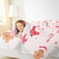 thumbnail image 4 of Manfei Pink Christmas Tree Full Size Comforter Sets,Cute Santa Claus Bedding Comforter Set,Brown Gingerbread Man Bedding Sets For Girl Boy,Ultra Soft Home Decor Reversible,3-Piece, 4 of 8