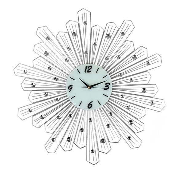 Three Star Import & Export YC1100 27 in. Round Spoke Style Silver Wall Clock