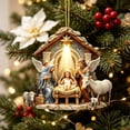thumbnail image 5 of Clearance!3.15in Nativity Scene Christmas Ornament, Acrylic Hanging Ornament, Holy Family Birth of Christ Mary Jesus Decor, Indoor Outdoor Christmas Tree Decoration Religious Xmas Gift, 5 of 7