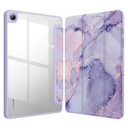 Fintie Hybrid Slim Case for Samsung Galaxy Tab A11+ Plus 2025/ A9+ Plus 11 Inch 2023, Shockproof Cover with Clear Transparent Back Shell, Auto Wake/Sleep, Lilac Marble