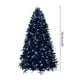 thumbnail image 2 of Árbol de Navidad azul y negro con luces flocadas, preiluminado, decorado con estrellas azules, árbol de Navidad artificial de 1,8 m, abeto real, pino navideño, decoración para interiores y exteriores, 2 of 4