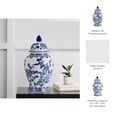 thumbnail image 6 of Classic Ceramic Jar for Living Room Decor - Traditional Display with Pattern Detail for Home Styling - Decorative Flower Vase for Room, Bedroom, House, Office, and Table Placement - 18", Blue & White, 6 of 15