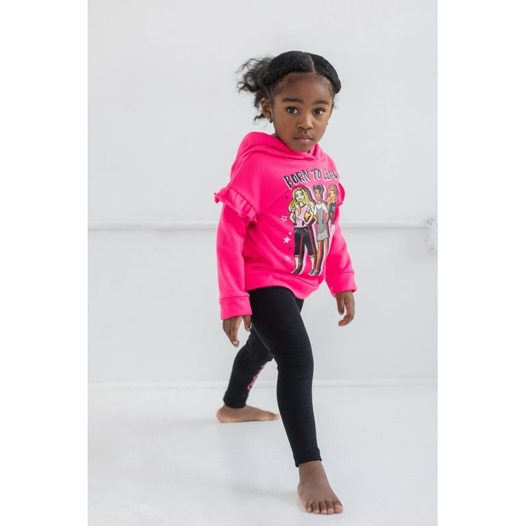 Barbie Little Girls Fleece Hoodie and Leggings Outfit Set Toddler to Big  Kid 
