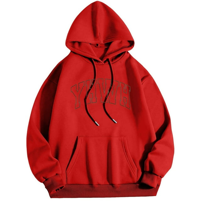 MIASHUI Chandail à Capuchon de Base pour Homme avec Poche avant et Cordon de Serrage Ajustable, Tenue Décontractée Confortable pour un Usage Quotidien Rouge, TG
