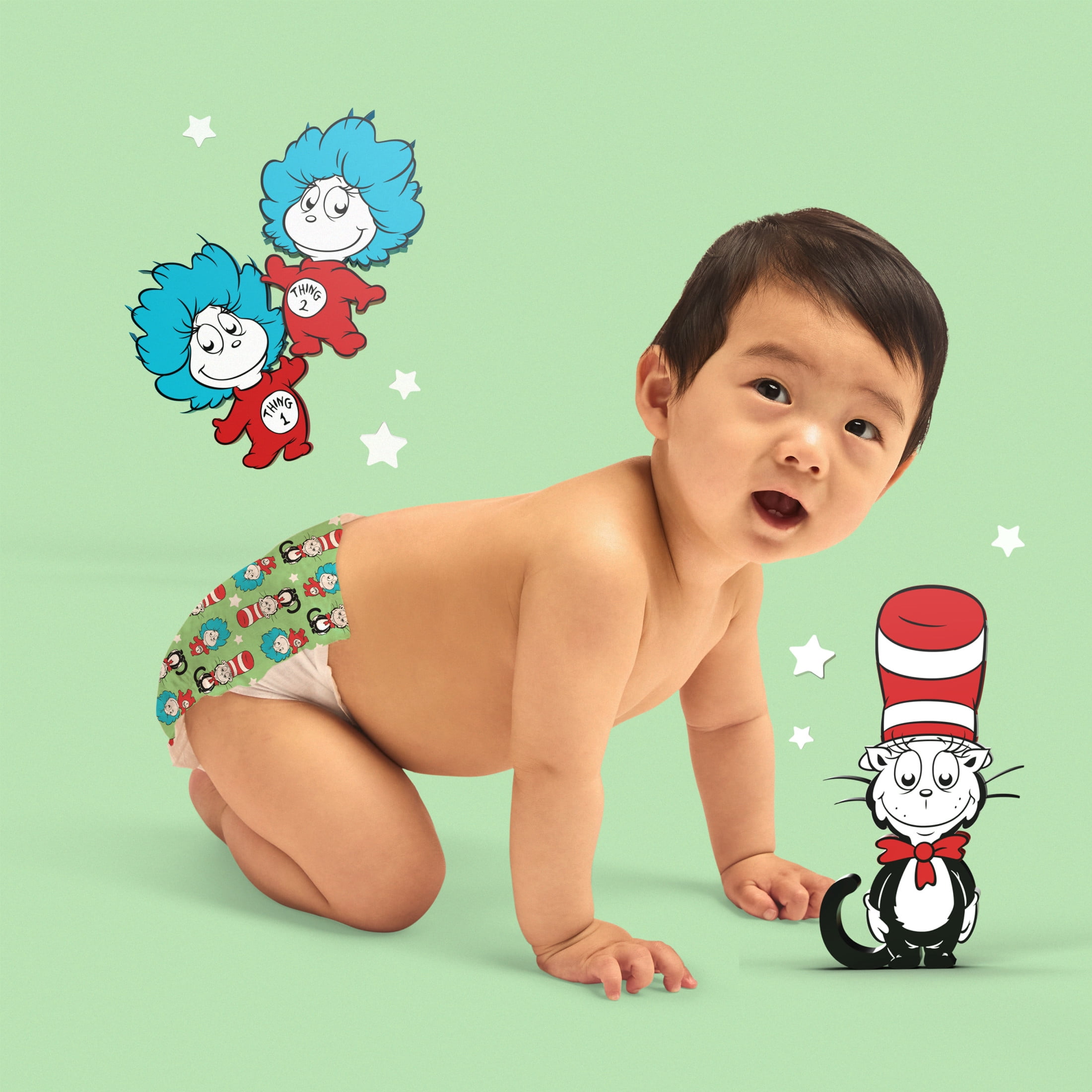 Hello Bello Premium Dr. Seuss Babies Diapers Club Box with Bonus Wipes - Size 3, 66 Count