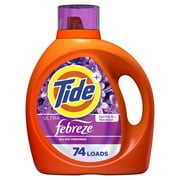 Tide Ultra Febreze Liquid Laundry Detergent, Spring & Renewal, 105 fl oz, 74 Loads