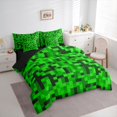 thumbnail image 3 of Feelyou Green Pixelate Miner Twin Bedding Sets 7pcs, Retro Square Abstract Comforter Set, 3 of 8