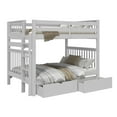 thumbnail image 4 of Bedz King Bunk Beds Full over Full Mission Style with End Ladder and 2 Under Bed Drawers, Gray, 4 of 9