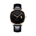 thumbnail image 2 of Resicozy Mens Watch Leather Watch Quartz Watch Classic Numeral Watch for Business Casual Hands Wrist Watches O, 2 of 3