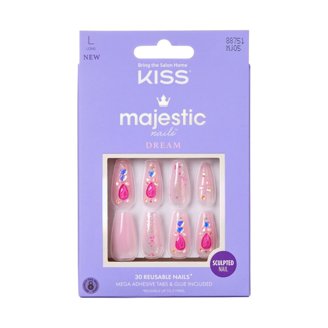 Faux Ongles KISS Voguish Fantasy French - Style Français Fantaisie - Kit Avec Colle - 90686