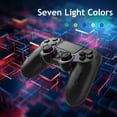 thumbnail image 2 of Wireless Controller for P4 with RGB Lighting, Remote Game Joystick Compatible with P-4/P-4 Slim/P-4 Pro/PC, Black, 2 of 8