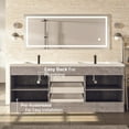 thumbnail image 2 of Eviva Lugano 72" Cement Gray Modern Bathroom Vanity with White Integrated Acrylic Sink, 2 of 4