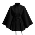thumbnail image 5 of Sheghy Womens Cotton Hoodies Sherpa Jacket Funnel Neck Walking Wrap Jacket with Pockets Black S, 5 of 5
