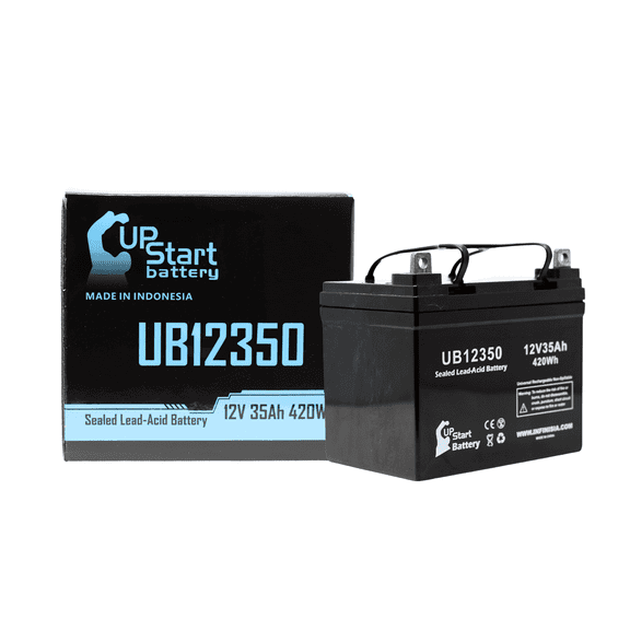 Compatible KUBOTA 2618H Battery - Replacement UB12350 Universal Sealed Lead Acid Battery (12V, 35Ah, 35000mAh, L1 Terminal, AGM, SLA)