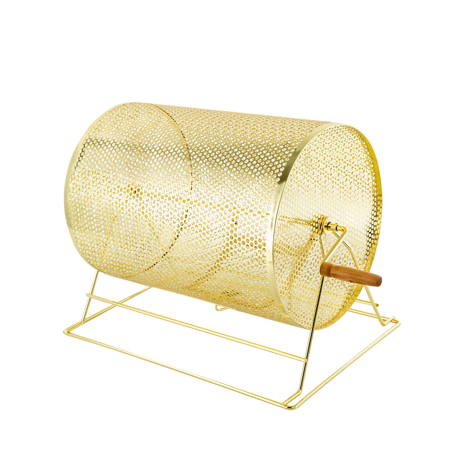 Modern Ping-Pong Balls Raffle Drum with Wooden Turning Spinning Drawing 10kg/22lbs 19*12*14.6in