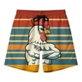 thumbnail image 5 of Funny Swim Shorts Men Quick Dry Novelty Swimming Rooster Printed Elastic Waist Board Shorts with Pockets Holiday Beach Pools Surfing Boardshorts Summer Casual Short Pants Swimwear, 5 of 7