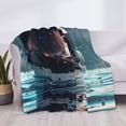 thumbnail image 3 of Fotbe Astronaut Helmet Reflections Manta de Franela con Estampado, Manta Ultrasuave para Cama, Sofá, Auto, Hipoalergénica y Antibolitas-50"x40", 3 of 6
