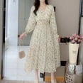 thumbnail image 5 of Women's Long Sleeve Floral Maxi Dress V Neck Casual Long Dresses Cocktail Beach Party Maxi Dress, 5 of 6