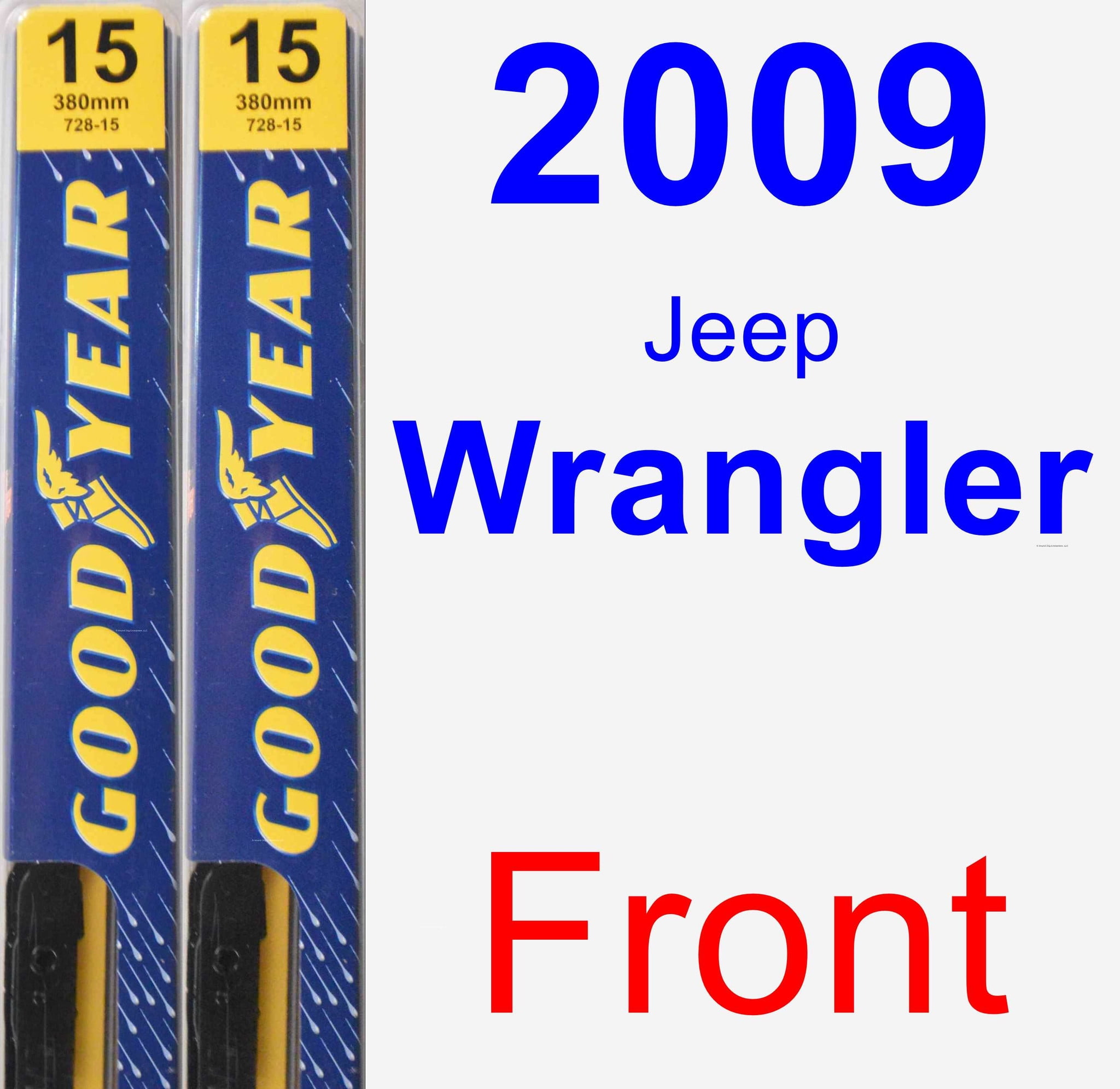 2009 Jeep Wrangler Wiper Blade Set/Kit (Front) (2 Blades) - Premium -  