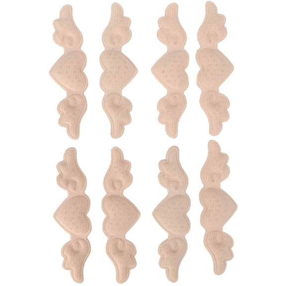 Heel Grips Liner,Heel Sticker, 4 Pairs WearResistant Heel Sticker Anti Blister Foot Protective Patch Heel Grips Liner Cushions Inserts for Loose Shoes(Black) (Beige - Thick Section 6mm)