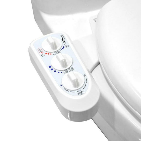 Hot and Cold Water Toilet Bidet Attachment, Non-Electric Self-Cleaning Dual Nozzle, Adjustable Water Pressure and Temperature