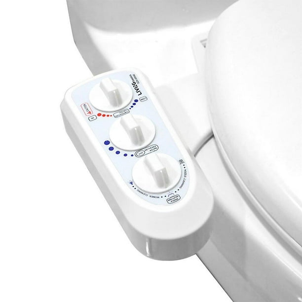 Fixation pour Bidet de Toilette à Eau Chaude et Froide, Double Buse Auto-Nettoyante Non Électrique, Pression et Température de l'Eau Réglables