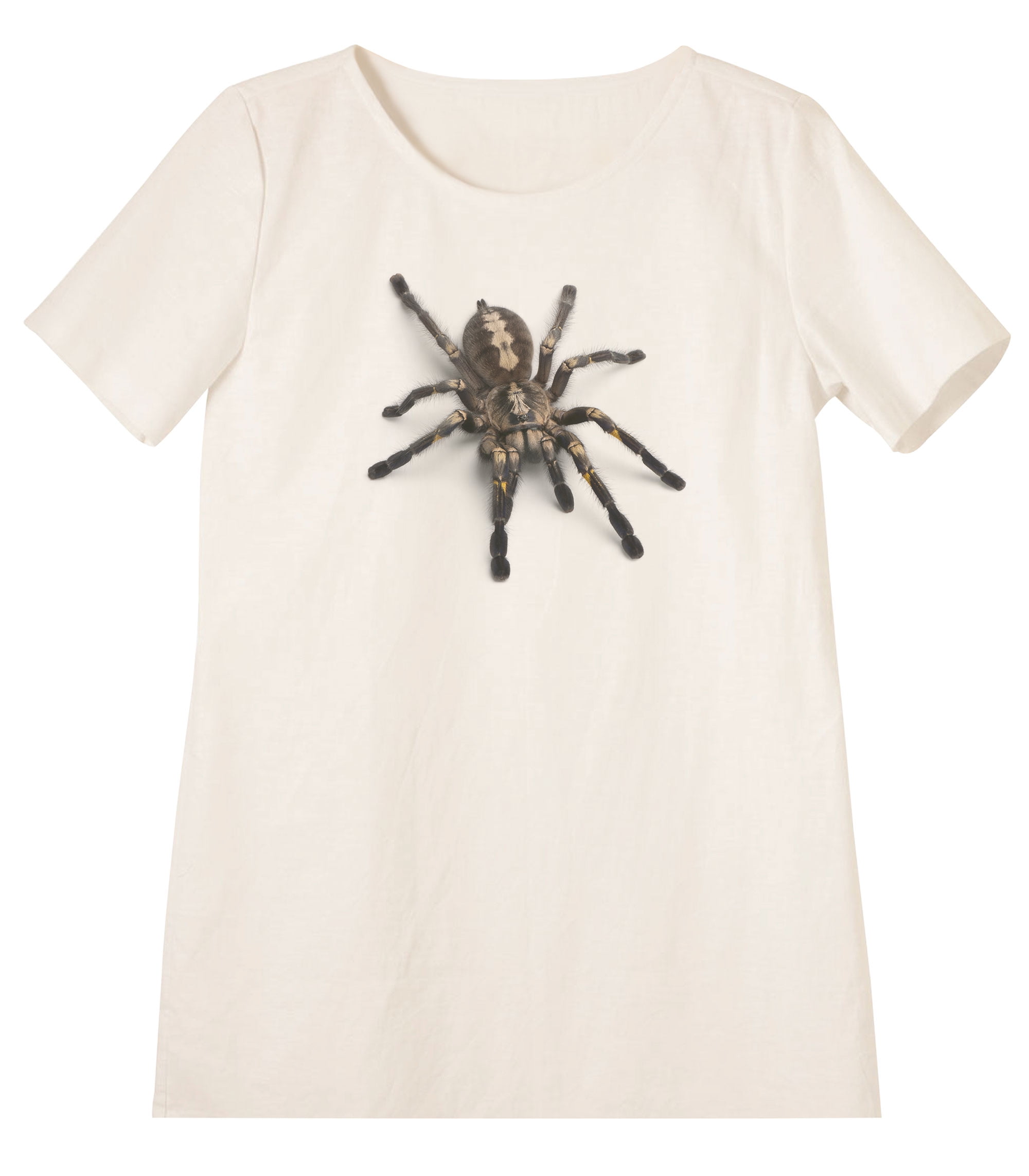 Tarantula Spider Printed Linen Short Sleeves Vintage Mini Shift Dress WDS_06 2 