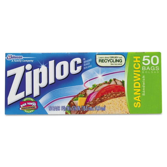 DIVERSEY Resealable Sandwich Bags 6 1/2 x 5 7/8 1.2 mil Clear 40/Box 12 BX/CT CB711398CT