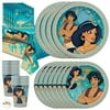 Aladdin Party Supplies for 16 - Large Plates, Cake plates, Napkins, Tablecloth, Cups - Great Decorative Birthday Set with Aladdin, Jasmine, Genie, Magic Carpet, Sultan, Abu, Jafar and more!