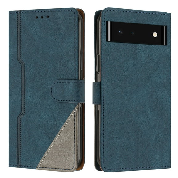 Dteck Folio Case for Google Pixel 7A Wallet Phone Case with Card Slots PU Leather Flip Protective Cover with Wrist Strap for Google Pixel 7A 6.1 Inch 2023,Blue