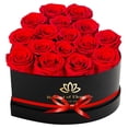 thumbnail image 1 of Caja de rosas preservadas Leebean, 16 flores eternas rojas, 1 of 7
