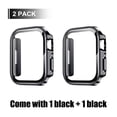 thumbnail image 2 of Dwitch 2 Pack Hard Case Compatible with Apple Watch Case 40mm SE/Series 6 5 4 ,Tempered Glass Screen Protector Waterproof [360° Full Protection] Cover for iWatch 40mm,2 Pack Black, 2 of 8