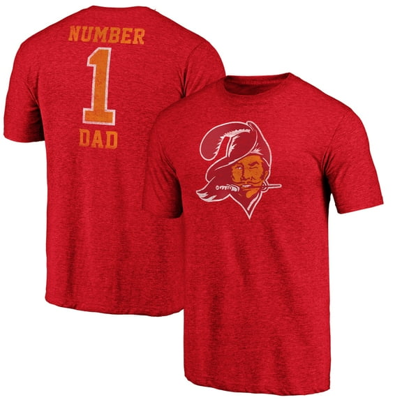 Men's Red Tampa Bay Buccaneers #1 Dad Team Logo T-Shirt