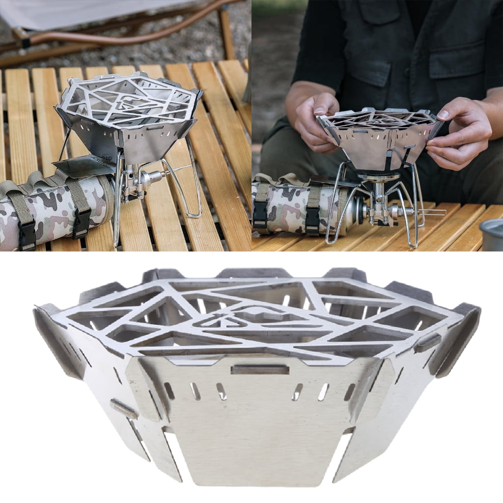 ZPAQI Camping Gas Stove WindShield Stainless Steels Outdoor Cooking Stove Windscreen