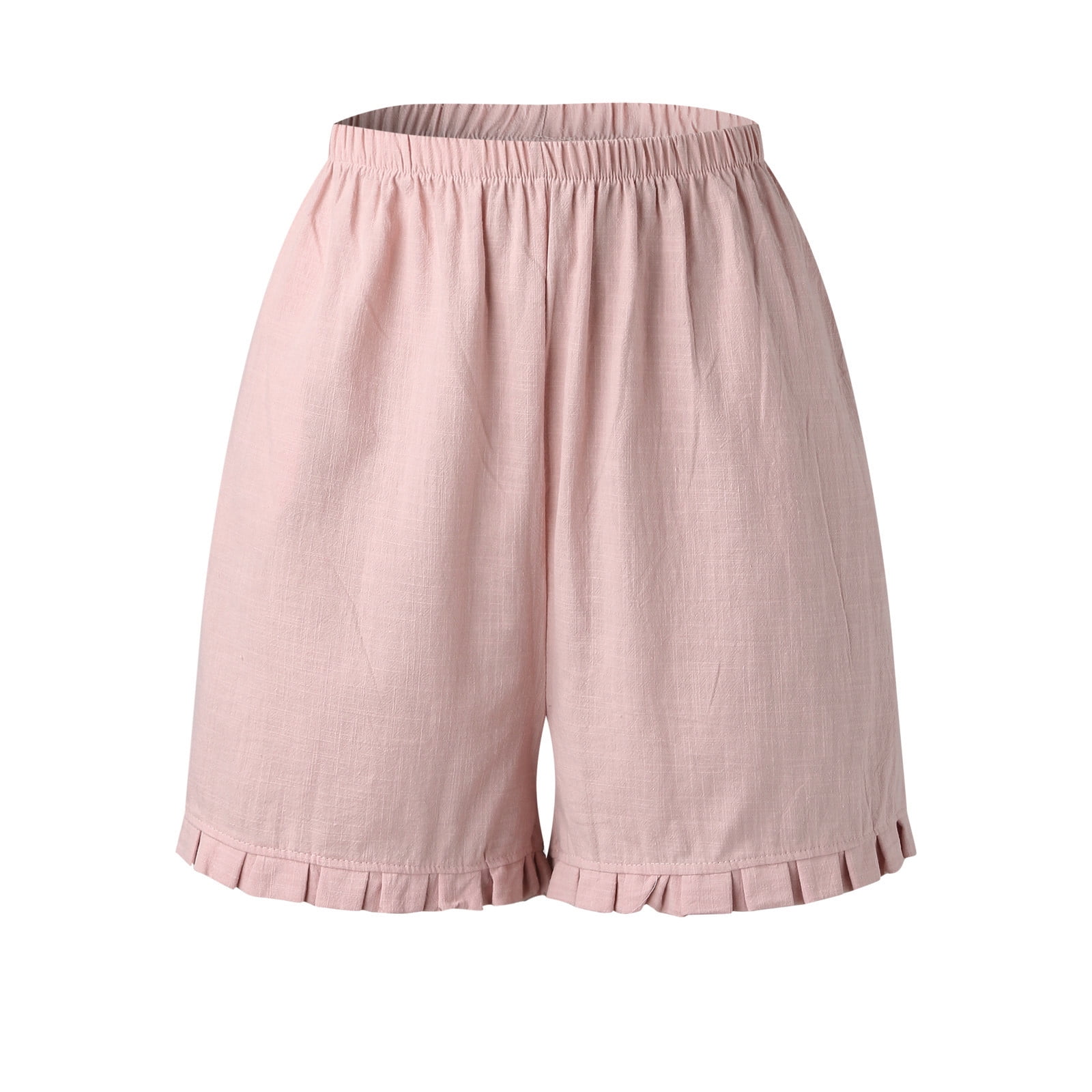 PEASKJP High Waisted Shorts Women Casual Cotton Shorts Drawstring Comfy