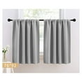 thumbnail image 6 of Bxaolu Thermal Short Blackout Curtains for Small Window, Darkening Curtains for Living Room/Bedroom/Kitchen (W29.9 x L36inch, Blue, Set of 2 Panels, Top of Rod Pocket), 6 of 8